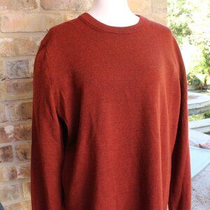 Banana Republic Italian Merino Wool Fine Yarn Crew Neck Sweater Men Burnt Orange